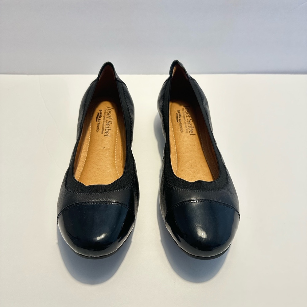 Josef Seibel Black Leather Ballet Flats